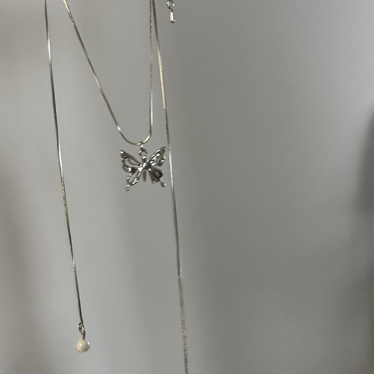 Butterfly Pearl Tassel Necklace