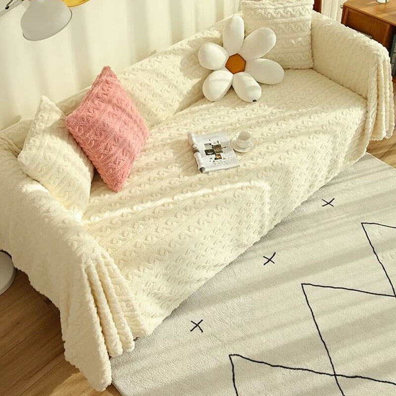 Soft Warm Faux Fur Sofa Covers , Throws Blankets Sofa Slipcovers for Dogs Pet Couch Protector