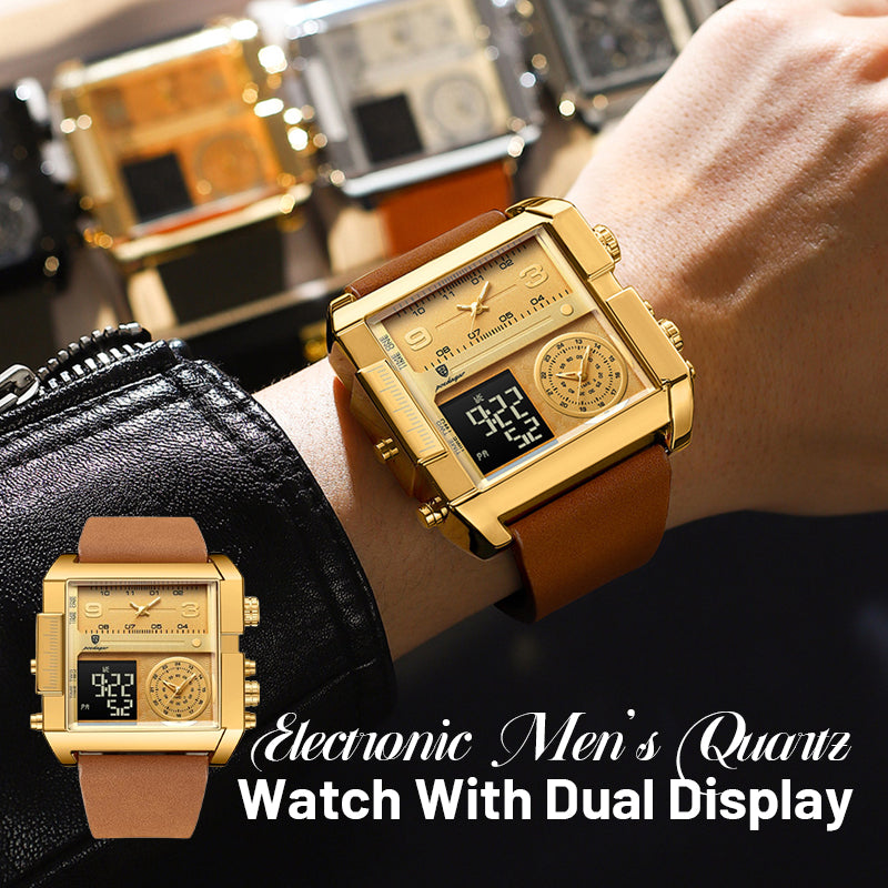 Avichic Electronic Men's Quartz Watch With Dual Display
