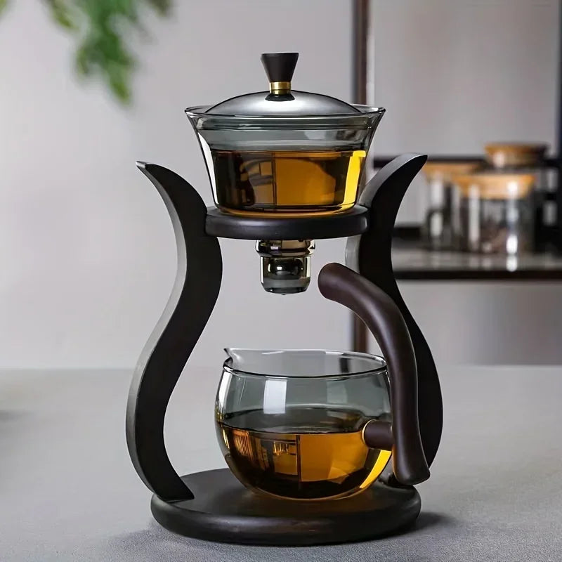 Automatic Magnetic Suction Glass Kung Fu Tea Set 350ml