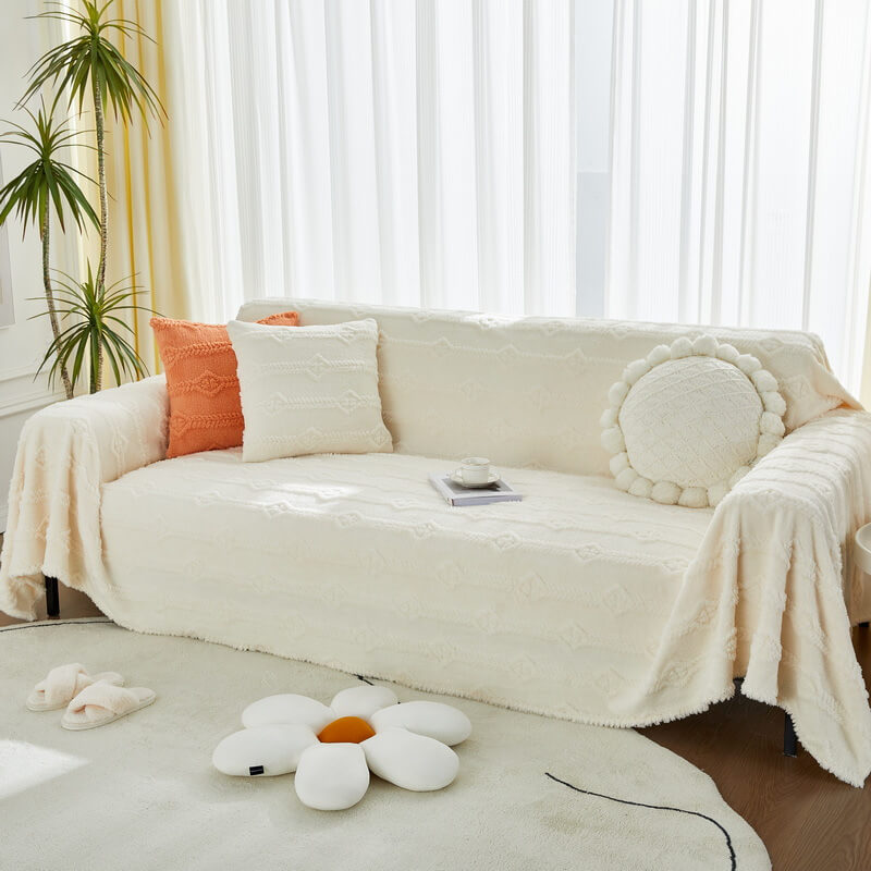 Soft Warm Faux Fur Sofa Covers , Throws Blankets Sofa Slipcovers for Dogs Pet Couch Protector