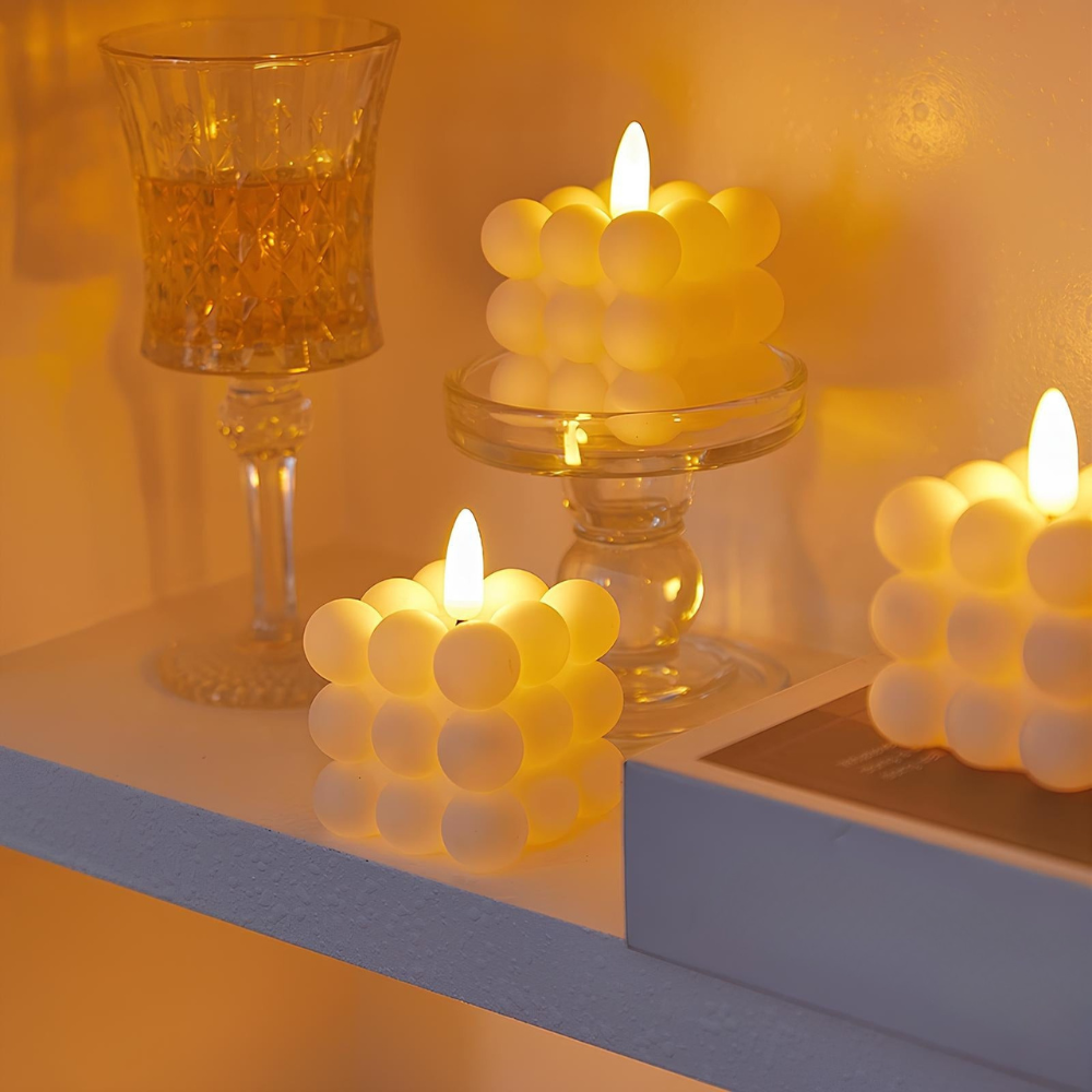 LED Candles Candle Holders Set Flameless Warm Glow Home Decor