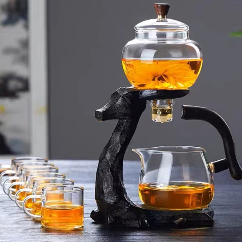 Automatic Magnetic Suction Glass Kung Fu Tea Set 350ml