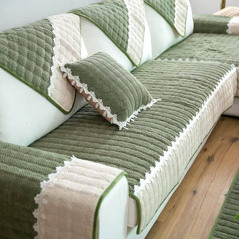 Super Soft Plush Couch Cover, Anti-Slip Sectional Couch Cover, L Shape Sofa Cover