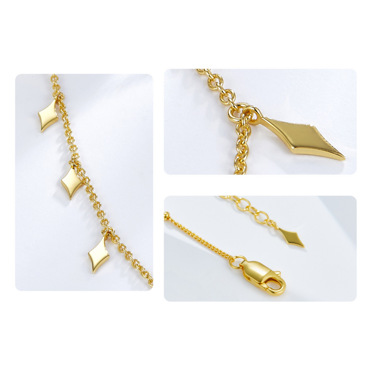 Sterling Silver Diamond Sequin Necklace