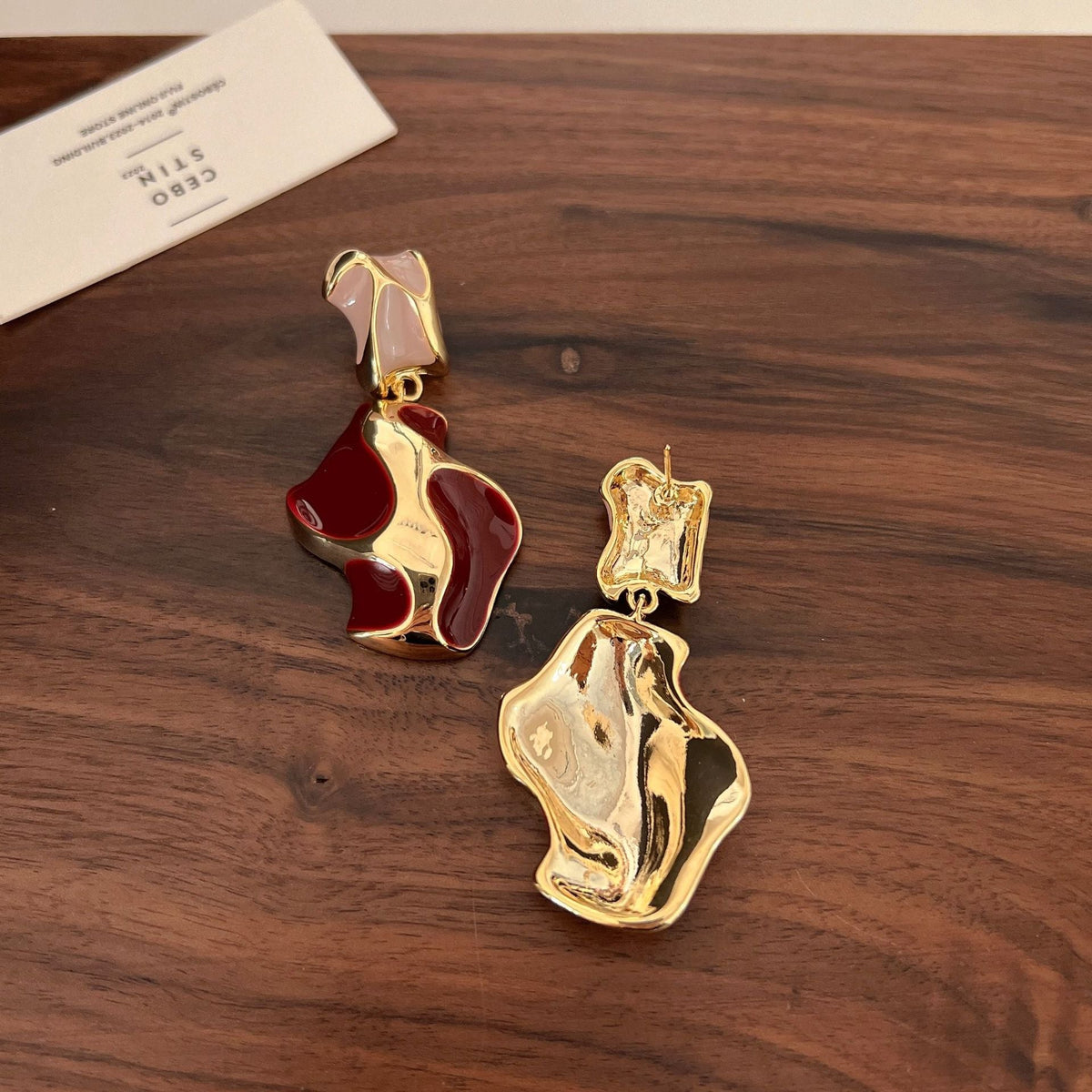 Vintage Drip Glaze Irregular Earrings