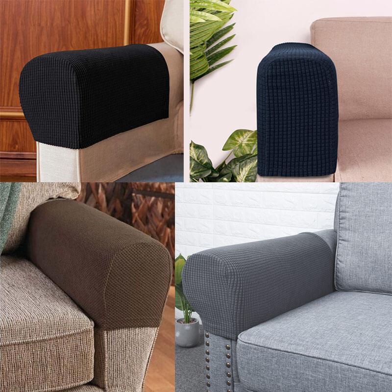 2 Pack Sofa Armrest Cover Stretch Fabric Anti-Slip Furniture Protector