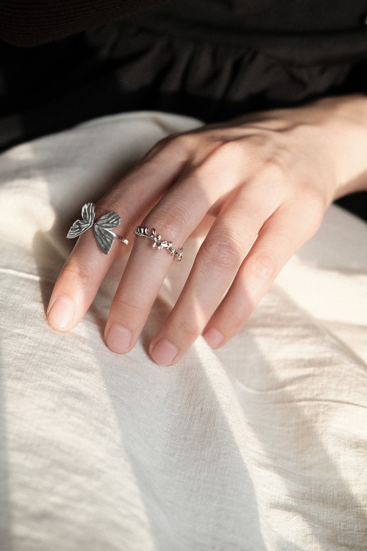 Sterling Silver Forest Butterfly Ring