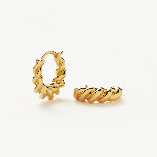 Croissant 925 Sterling Silver Hoop Earrings