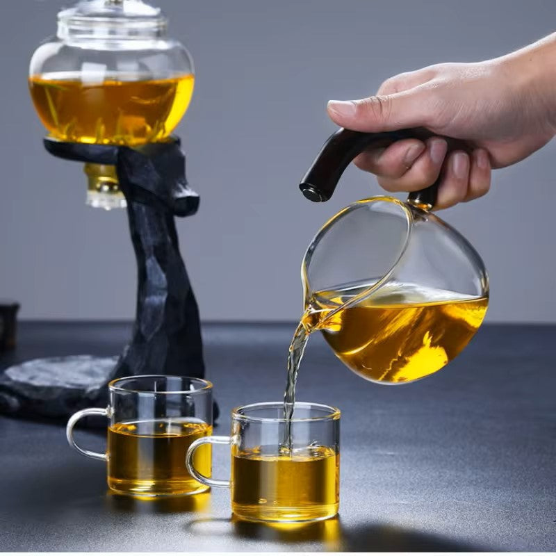 Automatic Magnetic Suction Glass Kung Fu Tea Set 350ml
