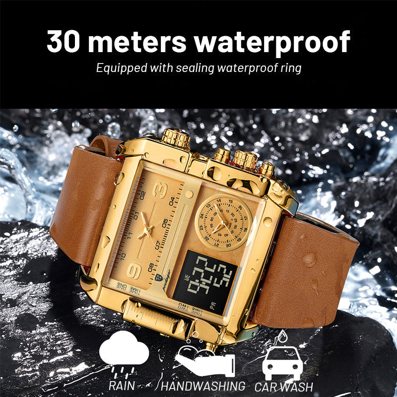 Avichic Electronic Men's Quartz Watch With Dual Display
