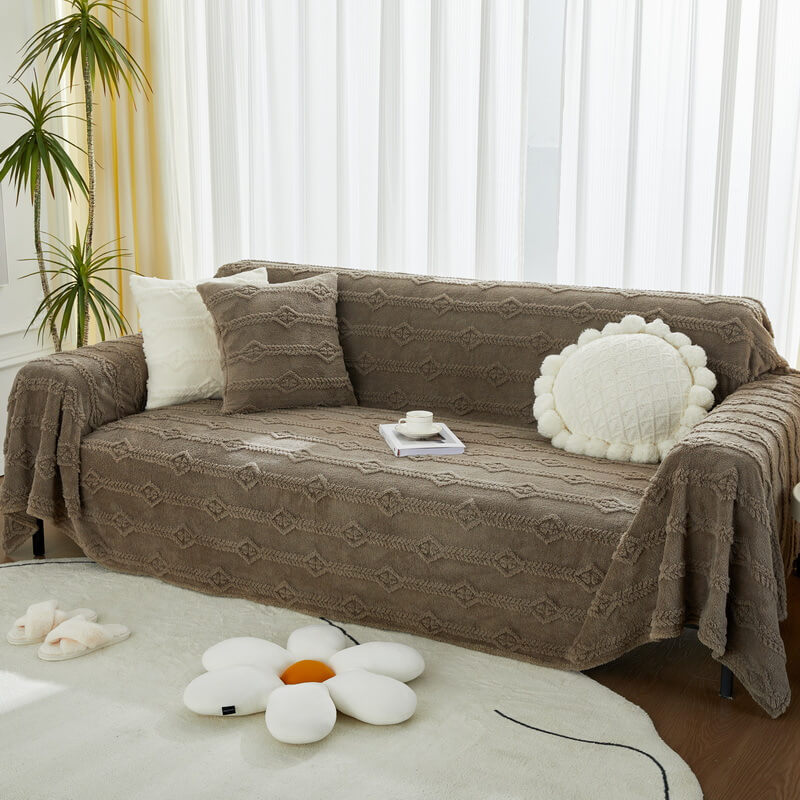 Soft Warm Faux Fur Sofa Covers , Throws Blankets Sofa Slipcovers for Dogs Pet Couch Protector