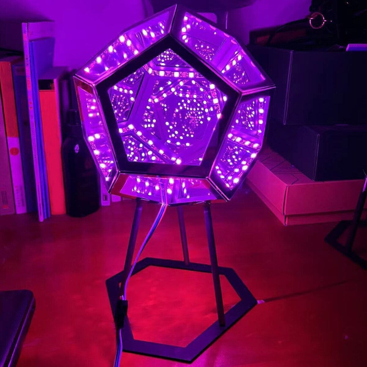 Dodecahedron InfinityGlow LED Lamp with remote