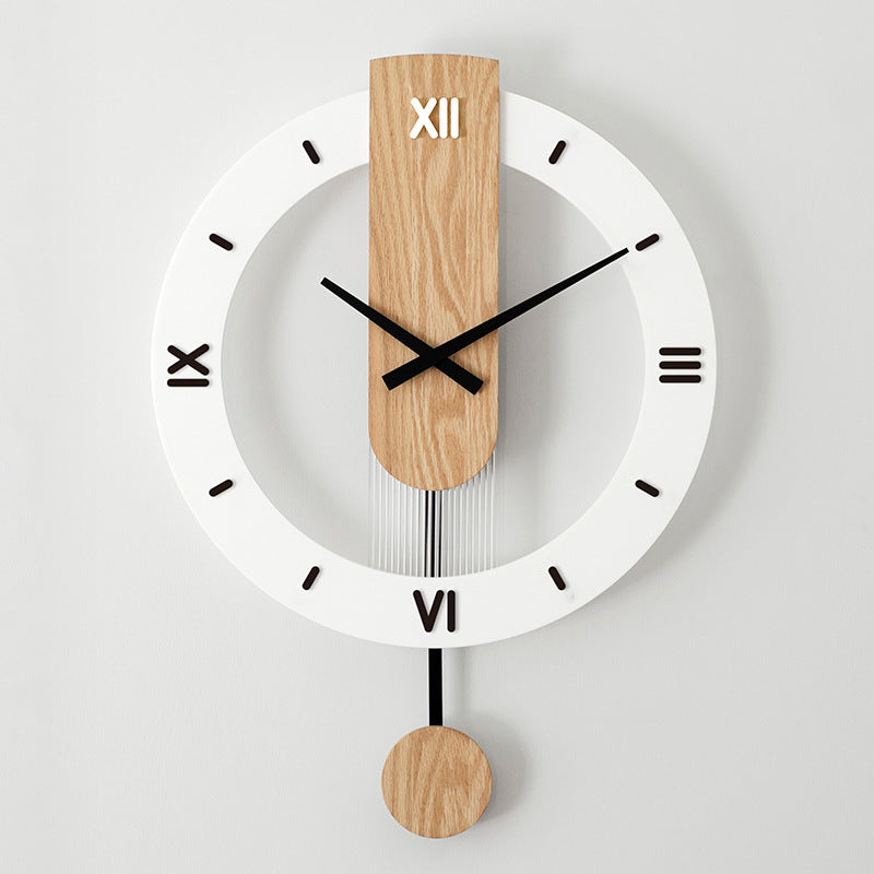 Modern Solid Wood Swing Wall Clock