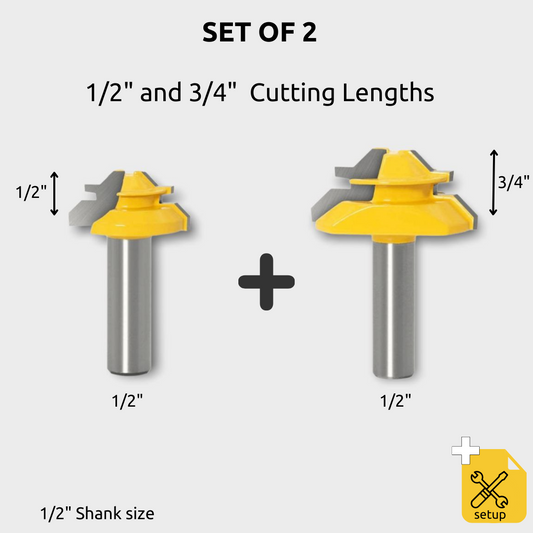 Avichic® 45° Lock Miter Router Bit - 1/2" Shank