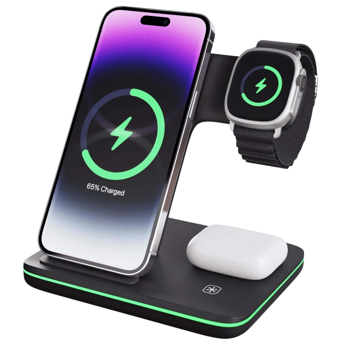 3-in-1 Wireless Charger for iPhone, Apple Watch & AirPods