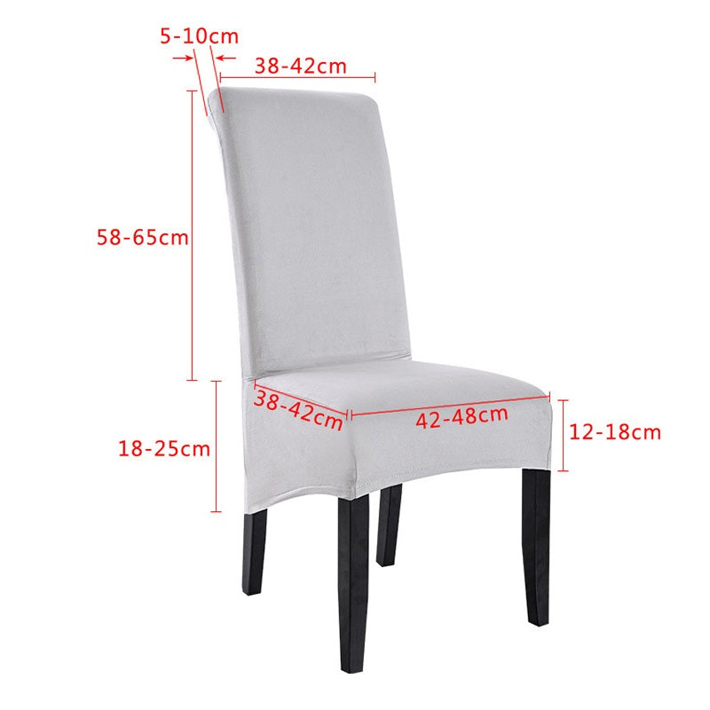 Suede Short Plush XL Size Dining Chair Cover