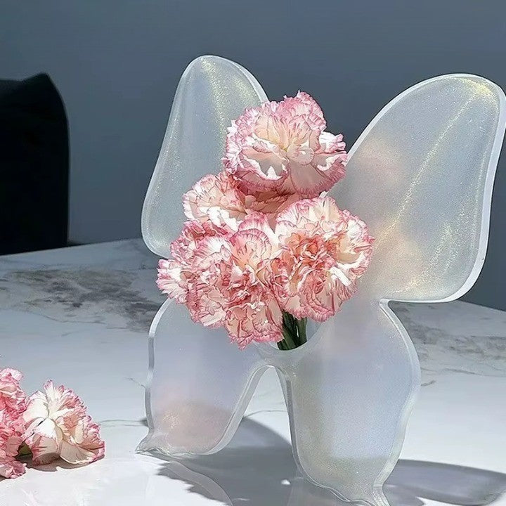 Artistic Butterfly Clear Flower Vase