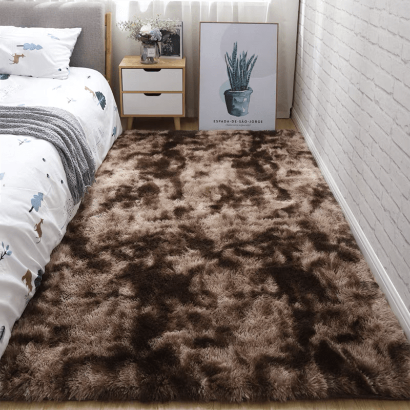 Soft Plush Area Rug – Non-Slip Fuzzy Shaggy Bedside & Living Room Carpet