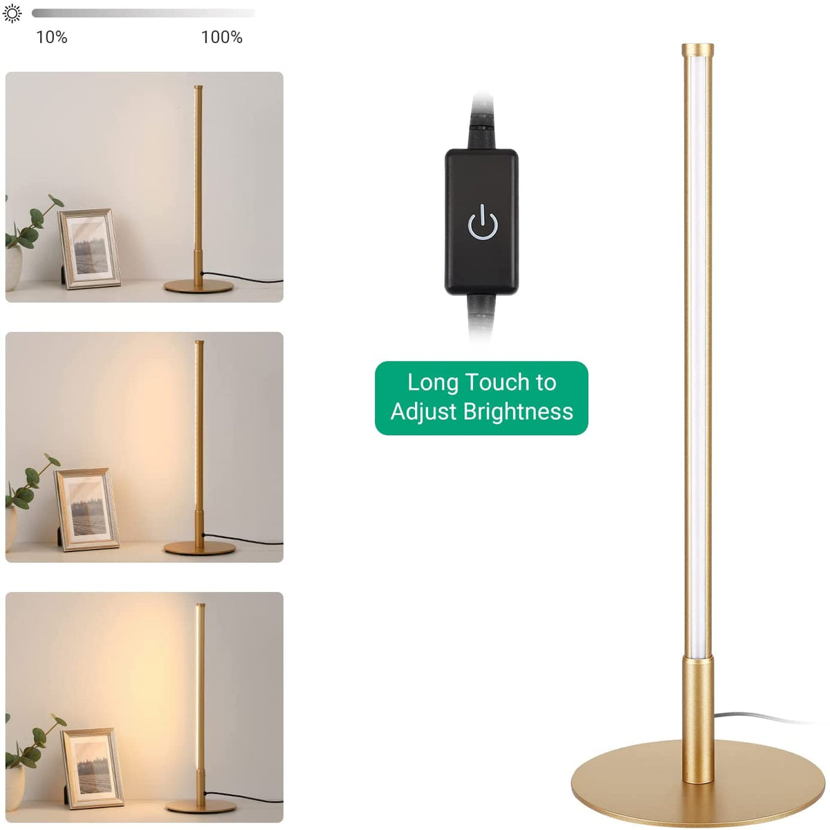 Royaleva Minimalist LED Table Lamp - 3 Color Modes, Touch Control, Energy Efficient