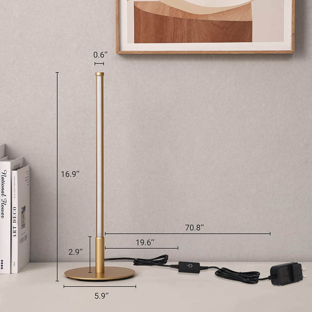 Royaleva Minimalist LED Table Lamp - 3 Color Modes, Touch Control, Energy Efficient