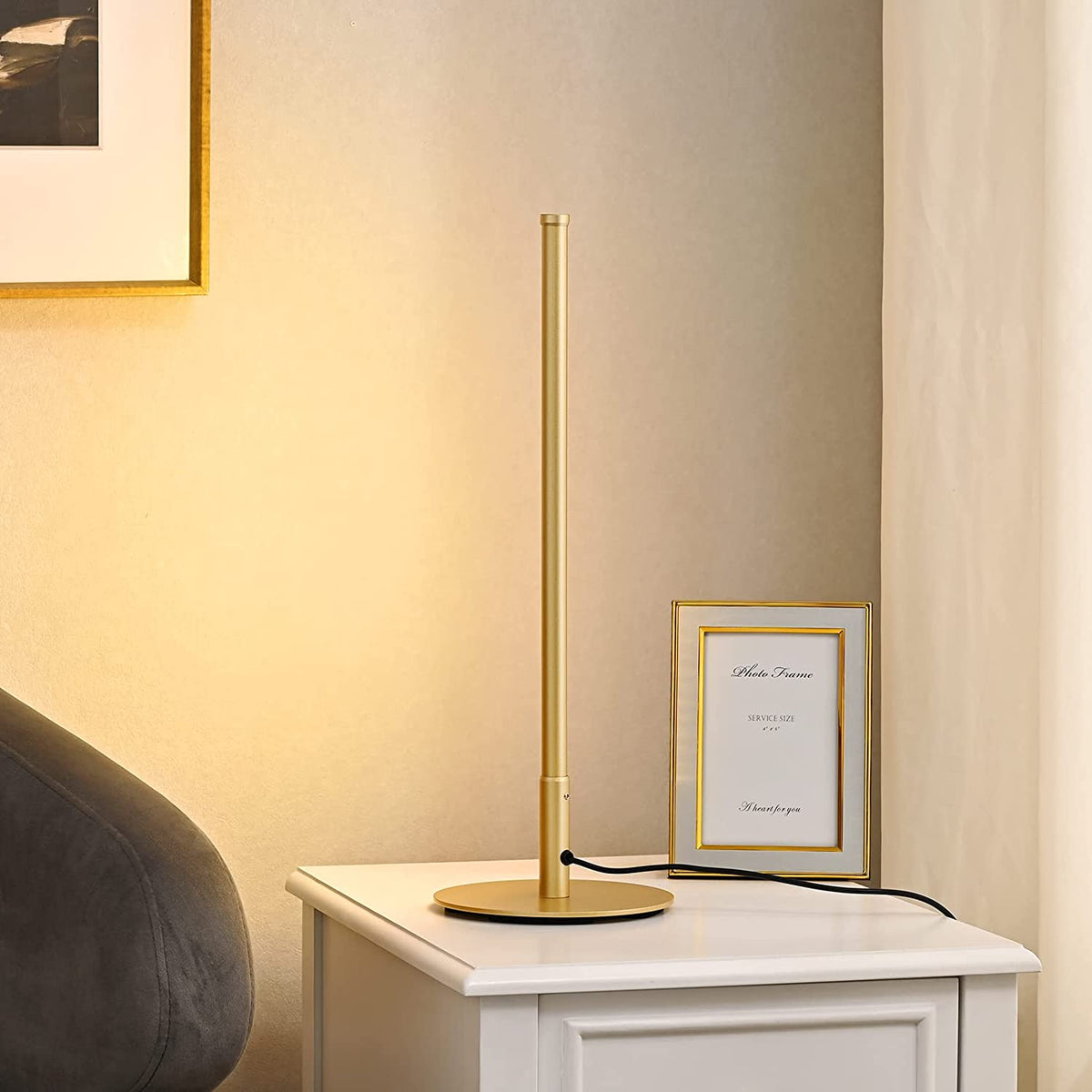Royaleva Minimalist LED Table Lamp - 3 Color Modes, Touch Control, Energy Efficient