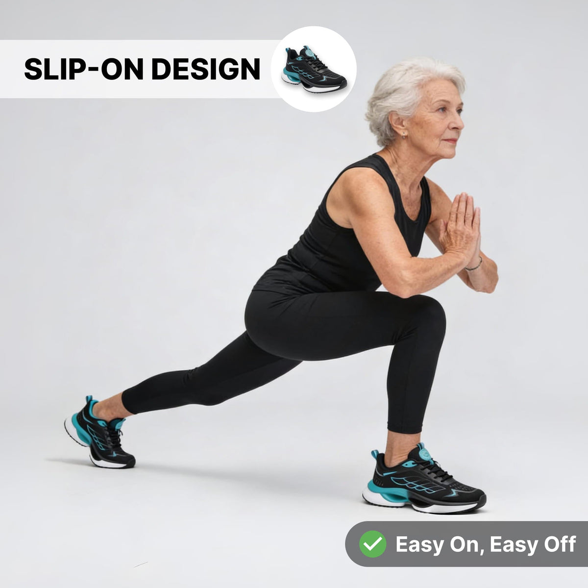 Aerion Hands-Free Walking Shoes for Seniors – Easy On/Off Comfort