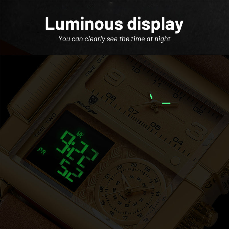 Avichic Electronic Men's Quartz Watch With Dual Display