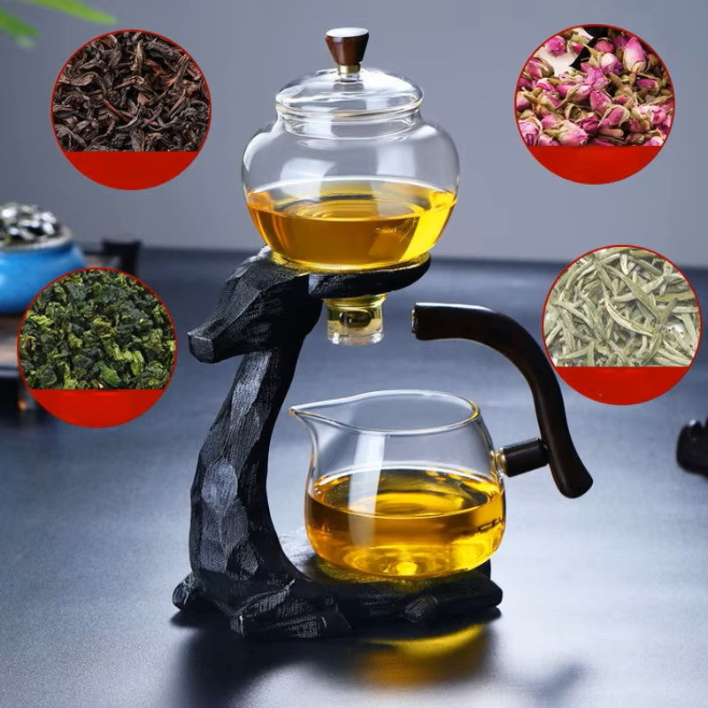 Automatic Magnetic Suction Glass Kung Fu Tea Set 350ml