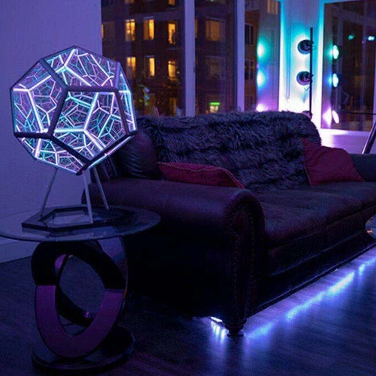 Dodecahedron InfinityGlow LED Lamp with remote