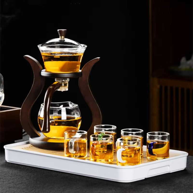Automatic Magnetic Suction Glass Kung Fu Tea Set 350ml