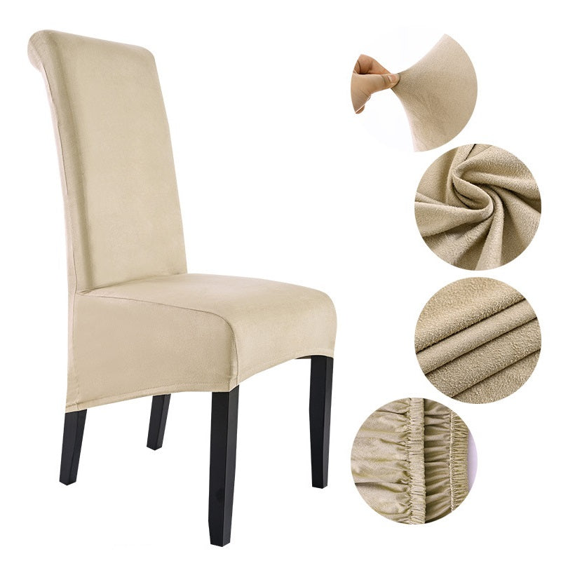 Suede Short Plush XL Size Dining Chair Cover