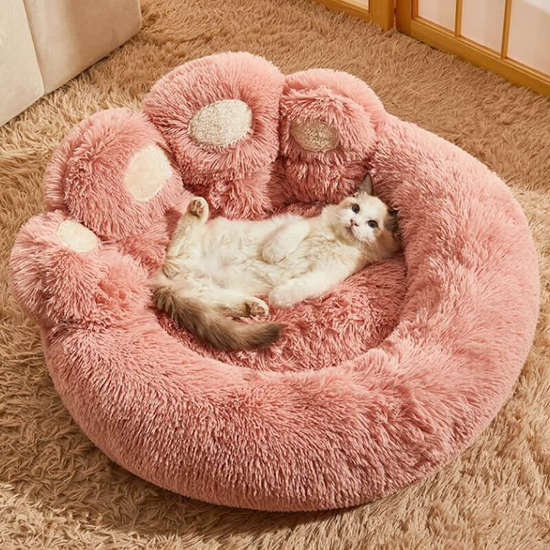 Warm Fluffy Calming Dog & Cat Beds-Bear Paw Shaped