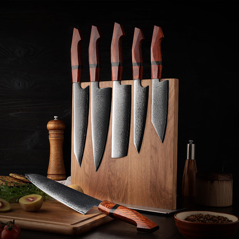 Heritage (遺産) Damascus Steel - Japanese Kitchen Knife Set - Set of 6