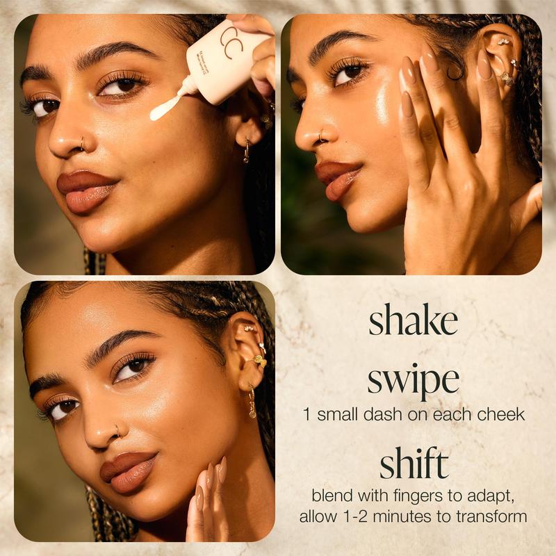 Summer skin essentials - CC color-correcting tinted serum + creaseless setting powder