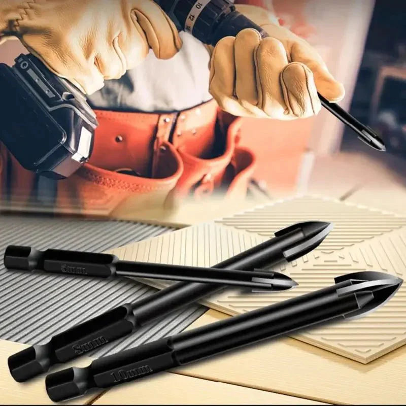 5-Piece Universal Carbide Drill Bit Set - Multi-Purpose, High-Efficiency, Rust-Resistant Bits for Power Tools
