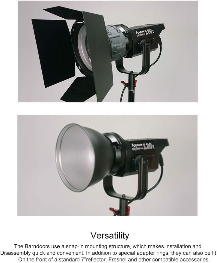 Aputure Barndoors for 120D Mark 2 & 300D: Professional Light Control with Bowens Moun