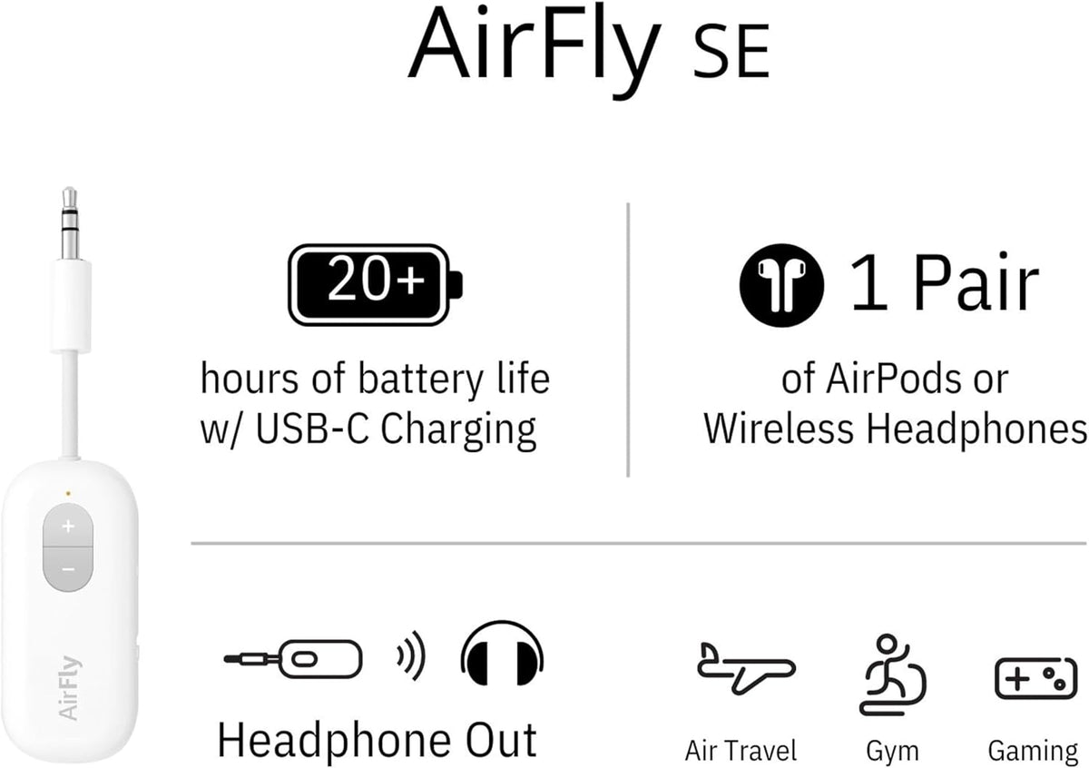 Twelve South AirFly Pro Bluetooth Audio Transmitter & HiRise 3 Deluxe MagSafe Charging Stand
