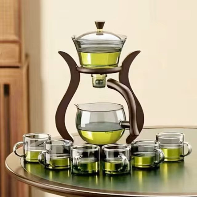 Automatic Magnetic Suction Glass Kung Fu Tea Set 350ml
