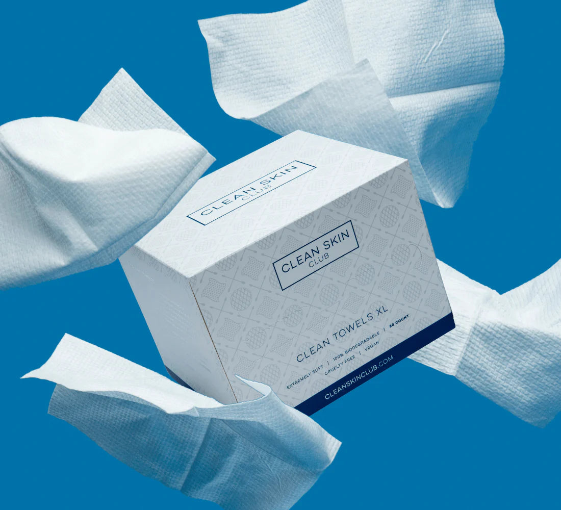 Clean Skin Club Clean Towels XL - 100% Biobased, Dermatologist Approved Disposable Face Towels (100 ct, 2 Pack)