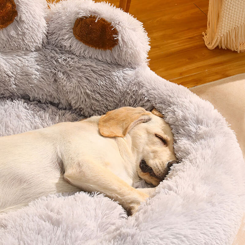 Warm Fluffy Calming Dog & Cat Beds-Bear Paw Shaped