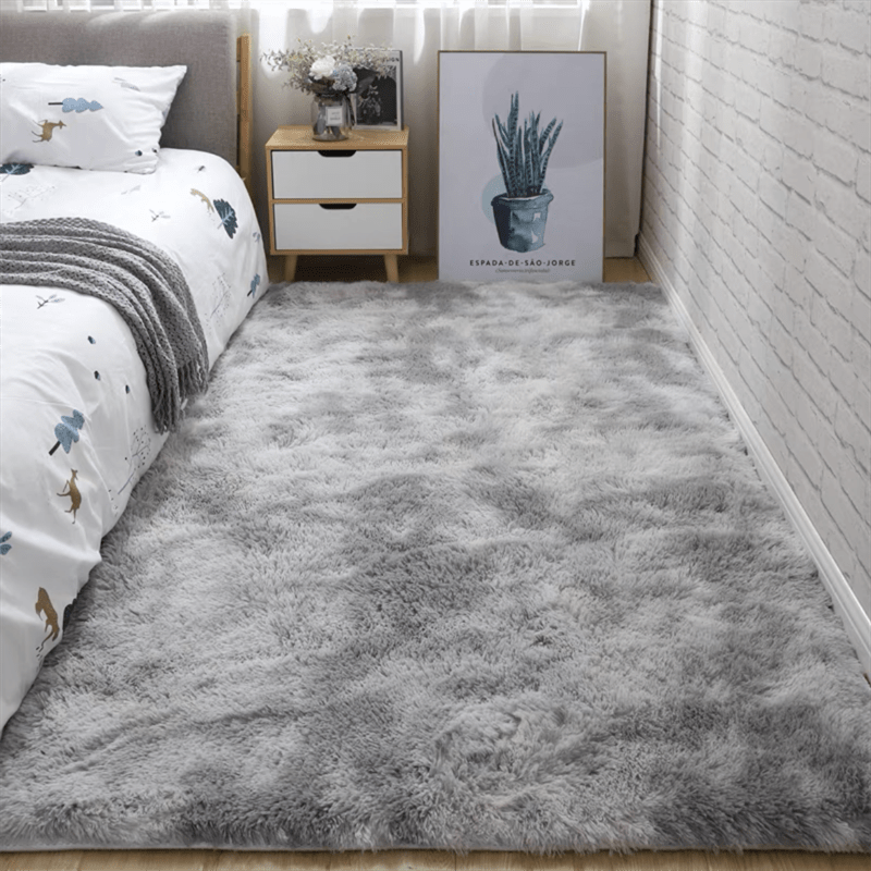 Soft Plush Area Rug – Non-Slip Fuzzy Shaggy Bedside & Living Room Carpet
