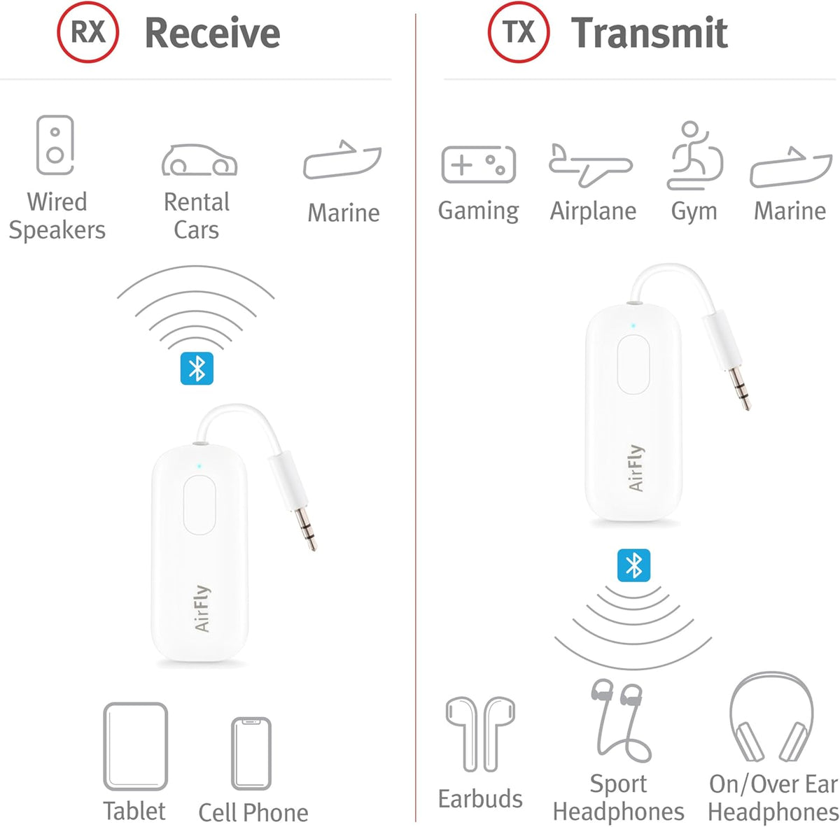 Twelve South AirFly Pro Bluetooth Audio Transmitter & HiRise 3 Deluxe MagSafe Charging Stand