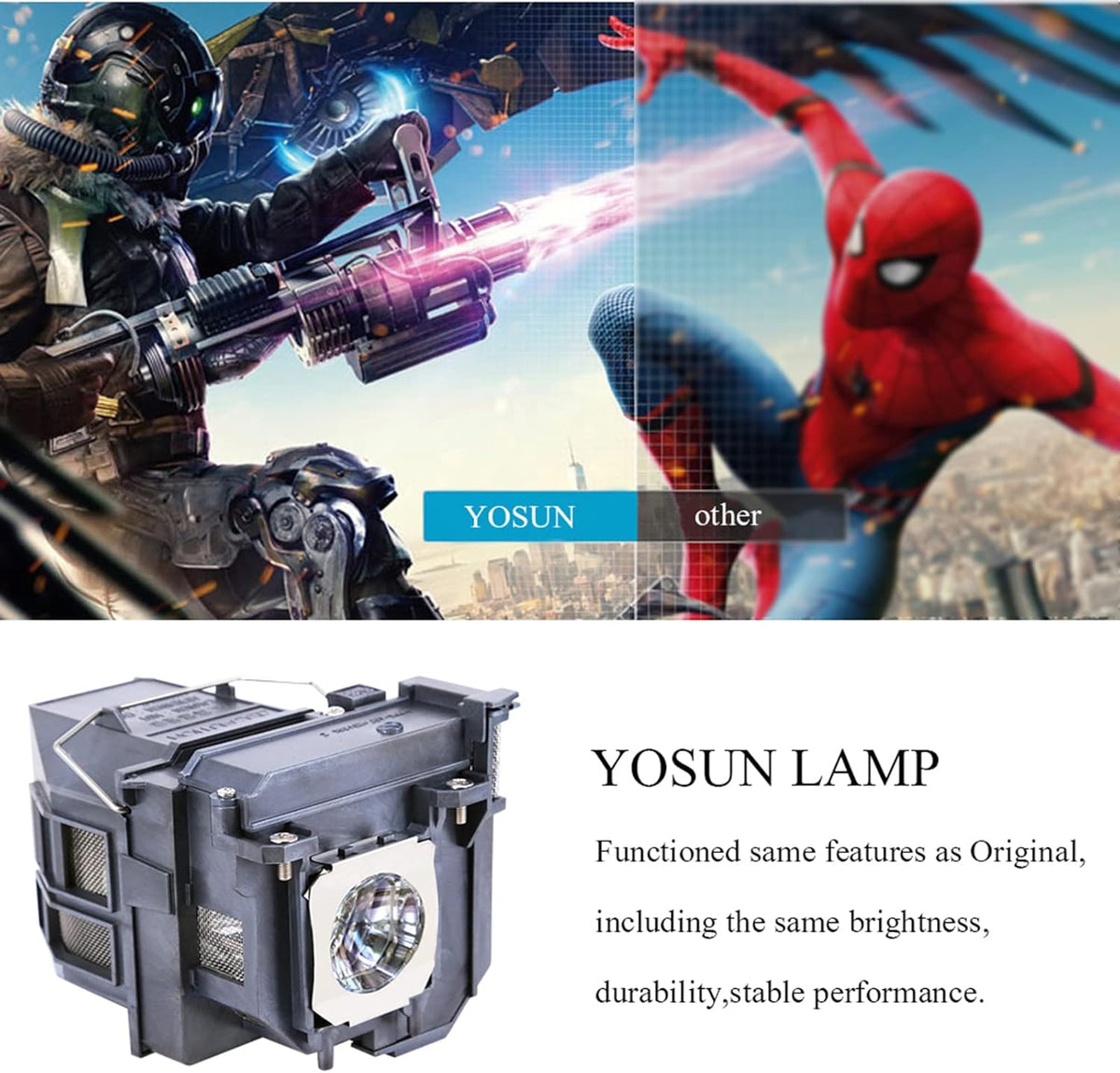 YOSUN V13H010L79 / V13H010L80 Replacement Lamp for Epson Projectors - BrightLink 585Wi, PowerLite 575W & More