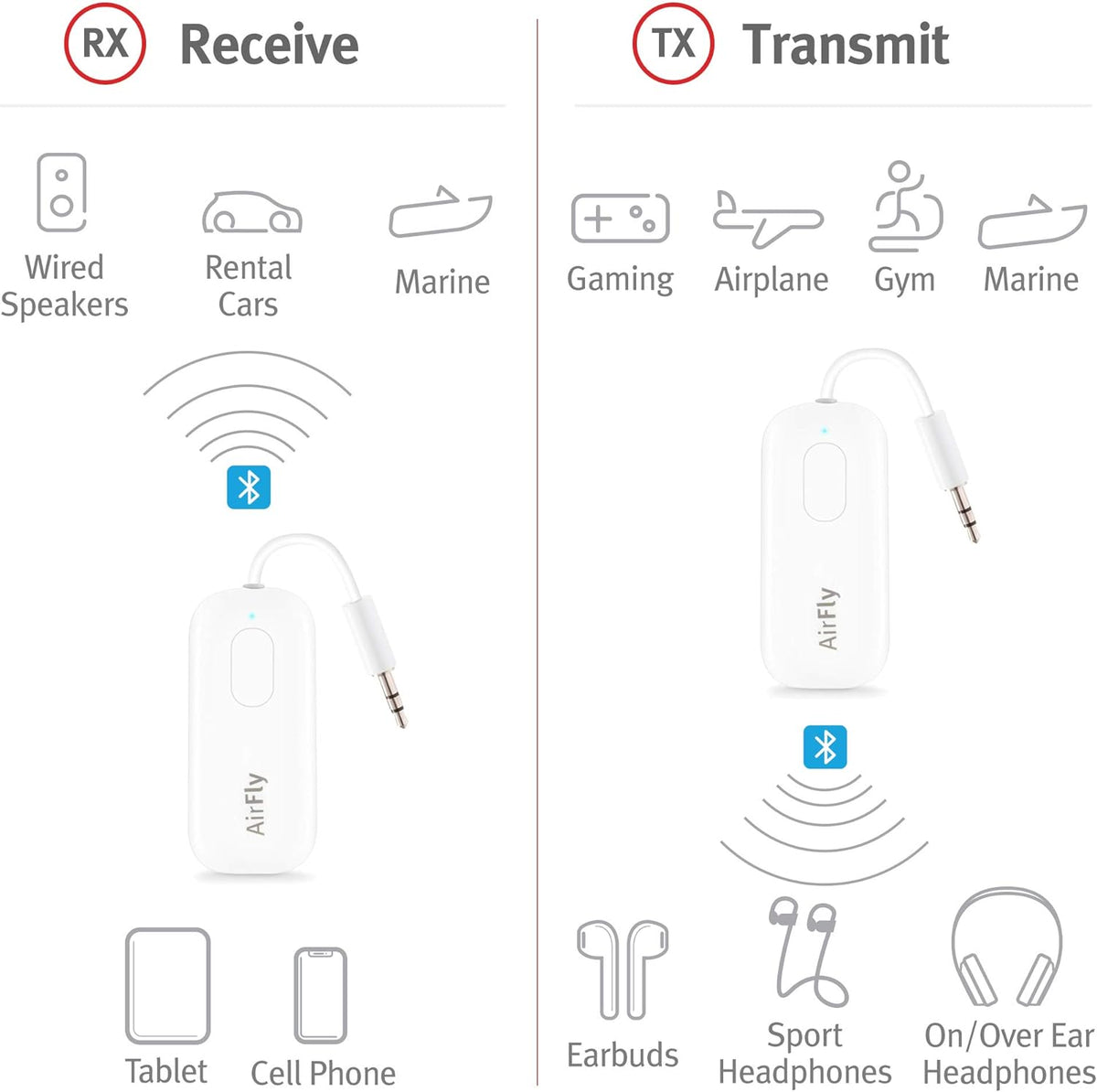 Twelve South AirFly Pro Bluetooth Audio Transmitter & HiRise 3 Deluxe MagSafe Charging Stand