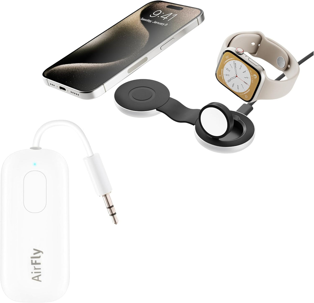 Twelve South AirFly Pro Bluetooth Audio Transmitter & HiRise 3 Deluxe MagSafe Charging Stand