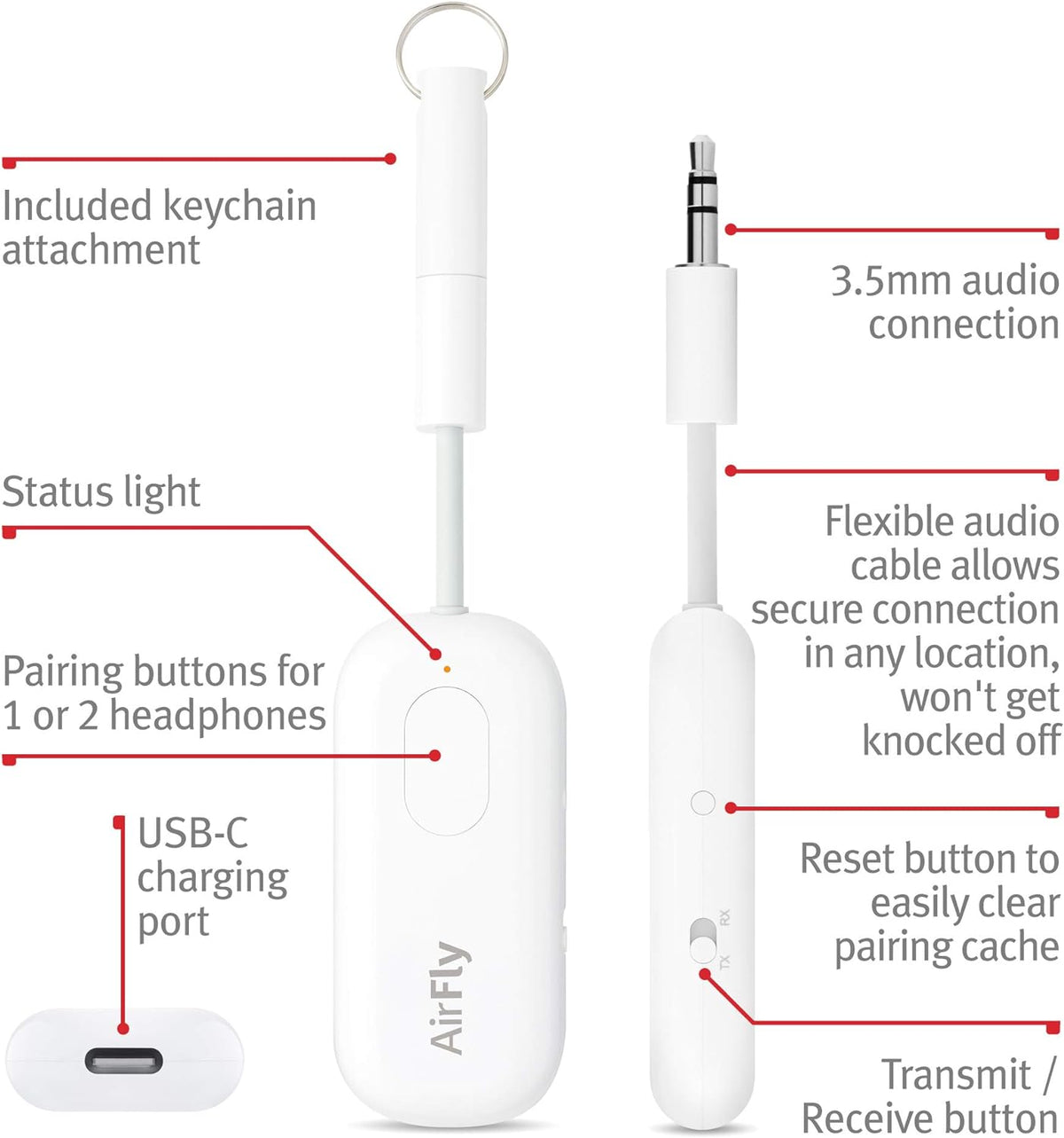 Twelve South AirFly Pro Bluetooth Audio Transmitter & HiRise 3 Deluxe MagSafe Charging Stand