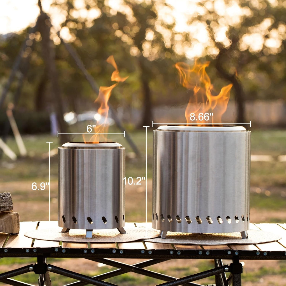 Smokeless Portable Tabletop Fire Pit - campstove