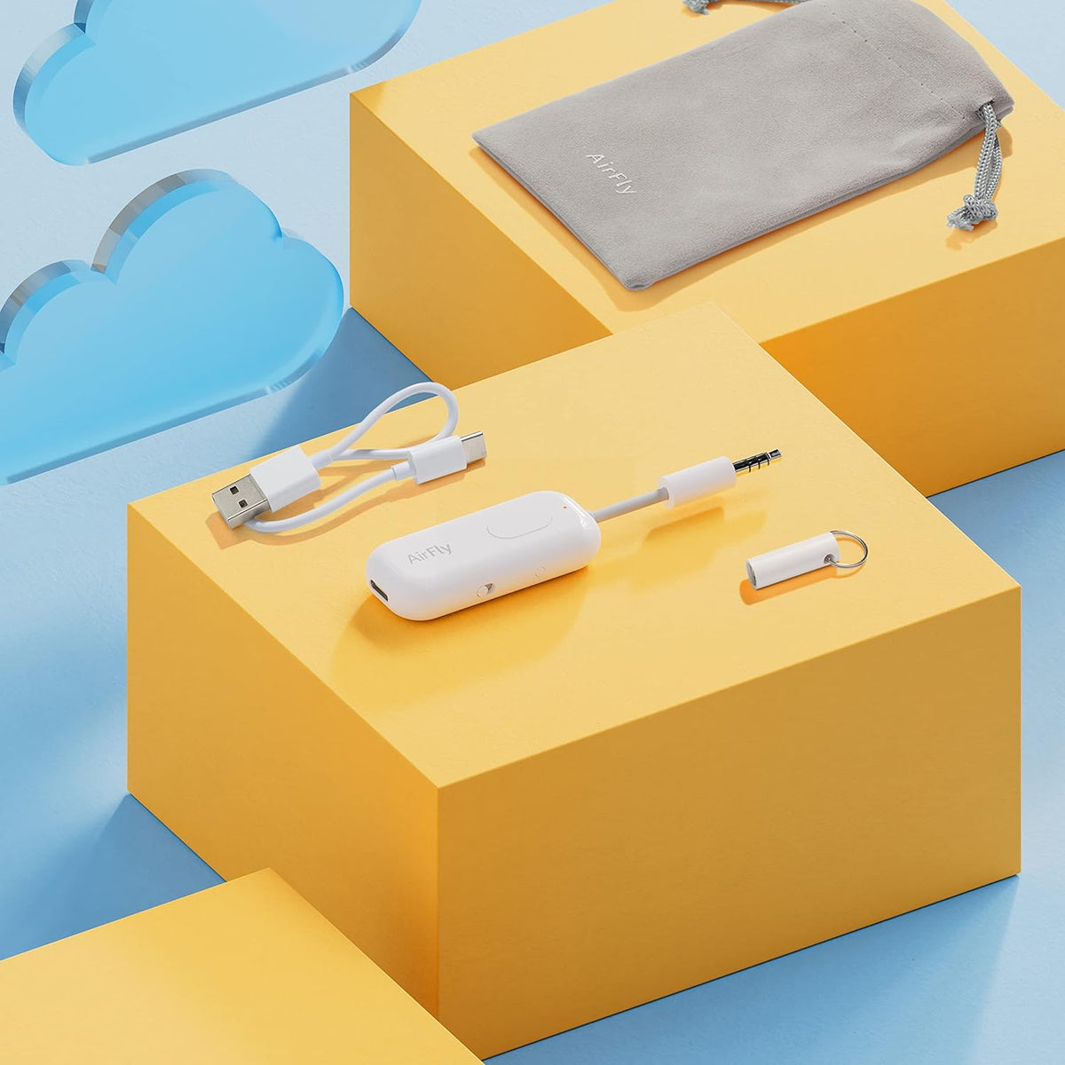 Twelve South AirFly Pro Bluetooth Audio Transmitter & HiRise 3 Deluxe MagSafe Charging Stand