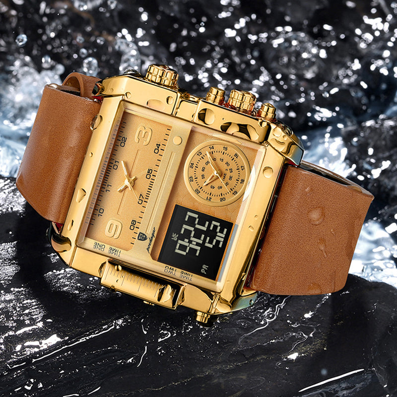 Avichic Electronic Men's Quartz Watch With Dual Display